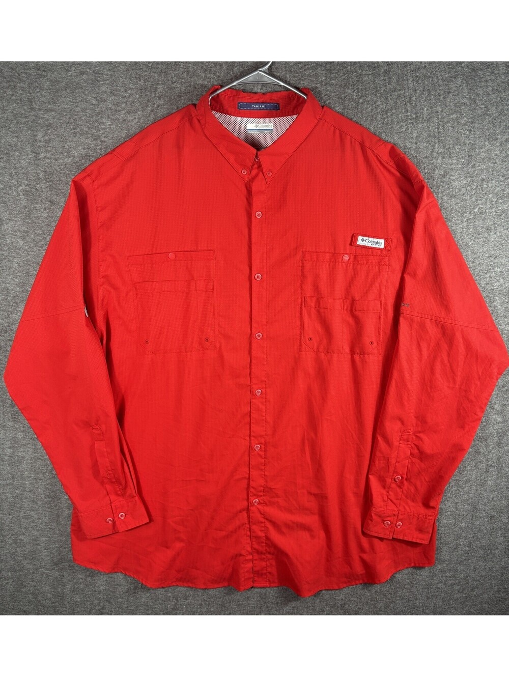 Columbia Men’s PFG Tamiami Fishing Long Sleeve Shirt Sz 4XT Red